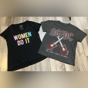 For Those About To Rock T-Shirt Women's Large L Short Sleeve / Women Do It Lot 2